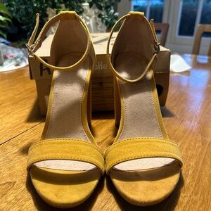 Charlotte Russe Mustard Ankle Strap Heels